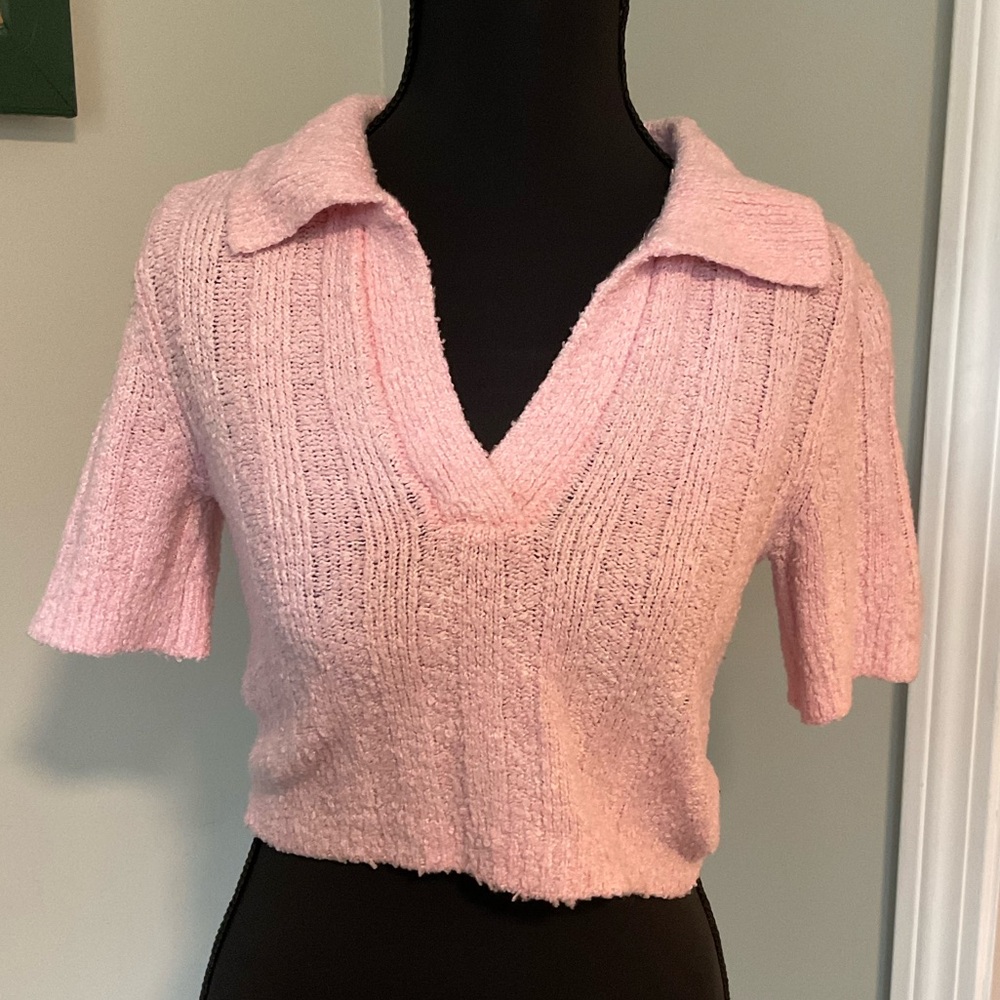 Urban Outfitters Soft Pink Textured Cardigan